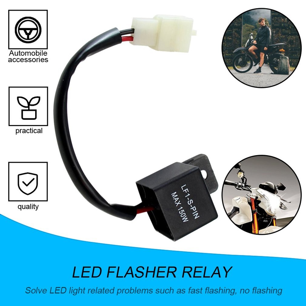 12V 2-Pin Motorfiets Elektronische Led Flasher Relais 150W Led Richtingaanwijzer Lampen Led Richtingaanwijzer flasher Blinker Relais
