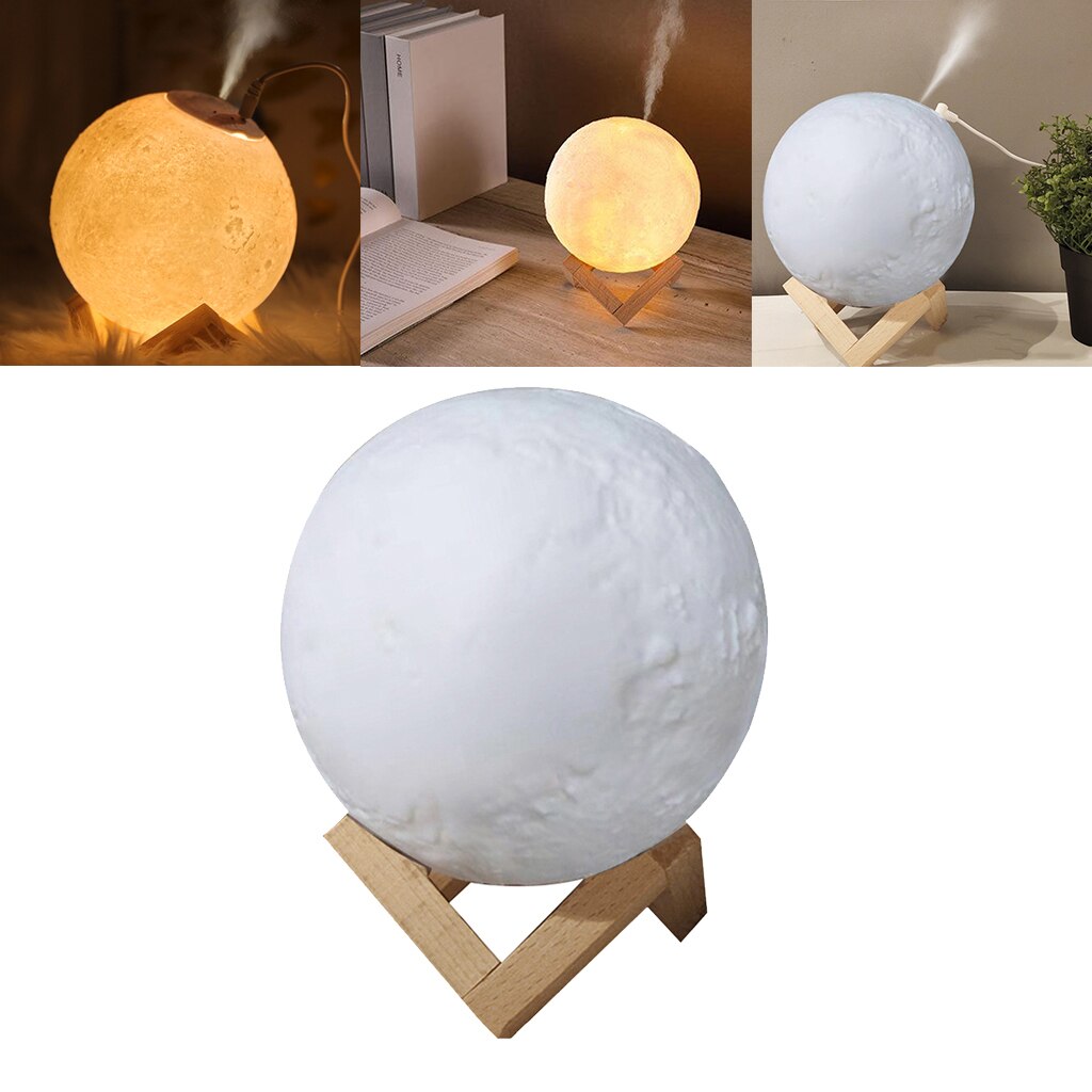 1xMist Hersteller USB Licht Aromatherapie Diffusor 3D Mond Lampe 880mL Aroma Luftbefeuchter