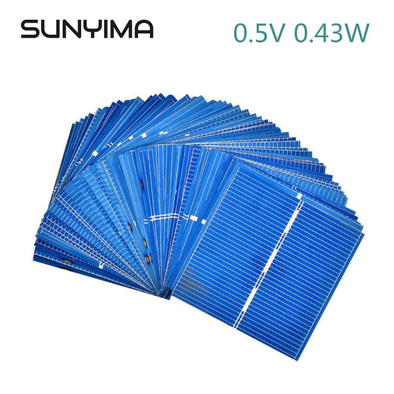 SUNYIMA 50Pcs Zonnepaneel Painel Solar Voor DIY Zonnecellen Polykristallijne Fotovoltaïsche Panel DIY Solar Battery Charger