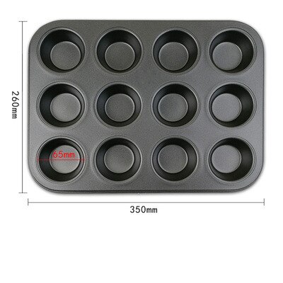 duty carbon steel cupcake baking tray 12 mini cup cupcake shaped cake pan,nonstick cupcake baking tray cupcake mold: 35x26x2.6cm
