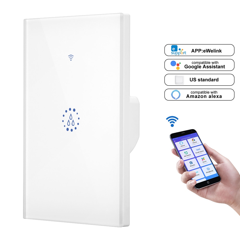 Wifi kjele smart bryter varmtvannsbereder brytere stemme fjernkontroll eu/us plugg berøringspanel timer utendørs arbeid alexa google home