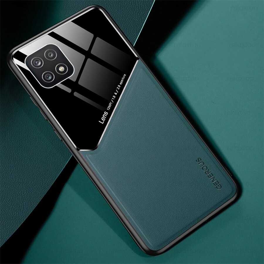 Samung A 22S Case Leather Texture Car Magnetic Holder Back Cover For Samsung Galaxy A22 4G A22S 5G TPU Frame Protect Coque: A22S 5G 6.6inches / green