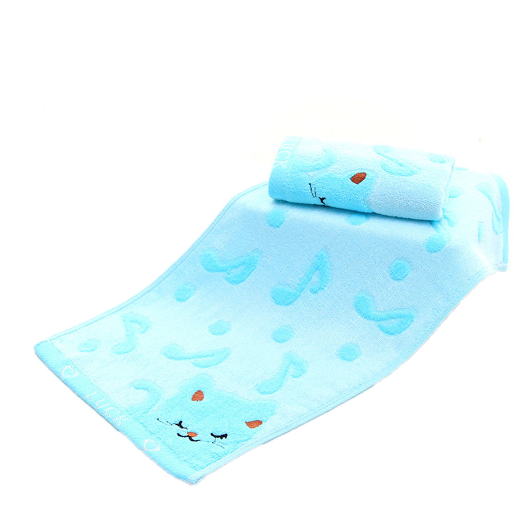 Home Textile Non-twisted Bamboo Fiber Music Cat Baby Wash Towels Spa Facial Bath Towel: 3