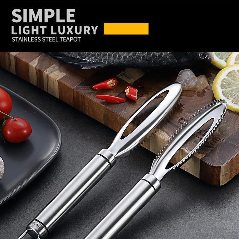 Küche Edelstahl Manuelle Fisch Waagen Schaben Fisch Meeresfrüchte Werkzeuge Hobel Reiniger Gerät Fisch Reinigung Messer Pinzette Gerät