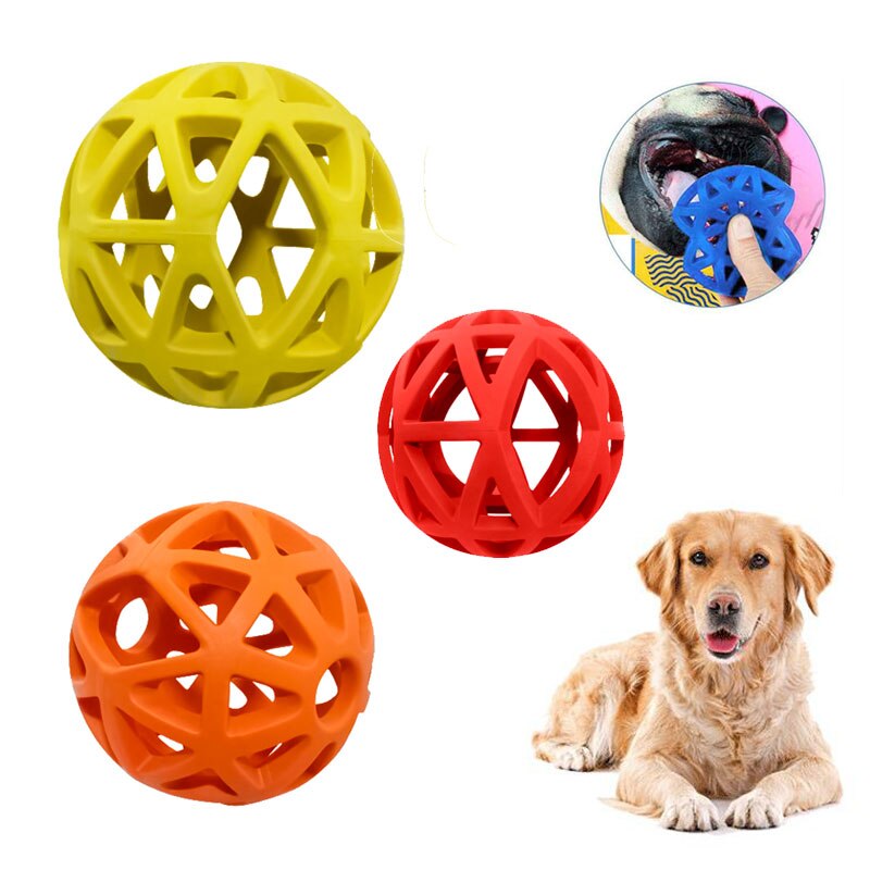 Tyggelegetøj til hunde i gummi til store mellemstore hunde hule bolde formet hundelegetøj bidefast sjovt blødt hundetilbehør