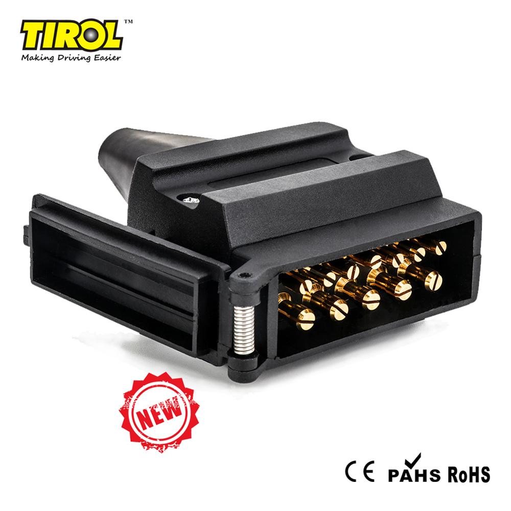 Tirol 12 Pin Trailer Flat Male Plug T25488b Australian 12V Caravan Adapter with PVC Sheath Signal Light Display Connector
