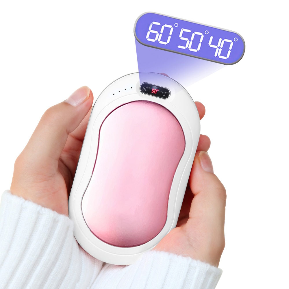 DIOZO-calentador de manos eléctrico Mini 2 en 1, calentador de manos portátil, recargable por USB, almohadilla de calefacción: pink