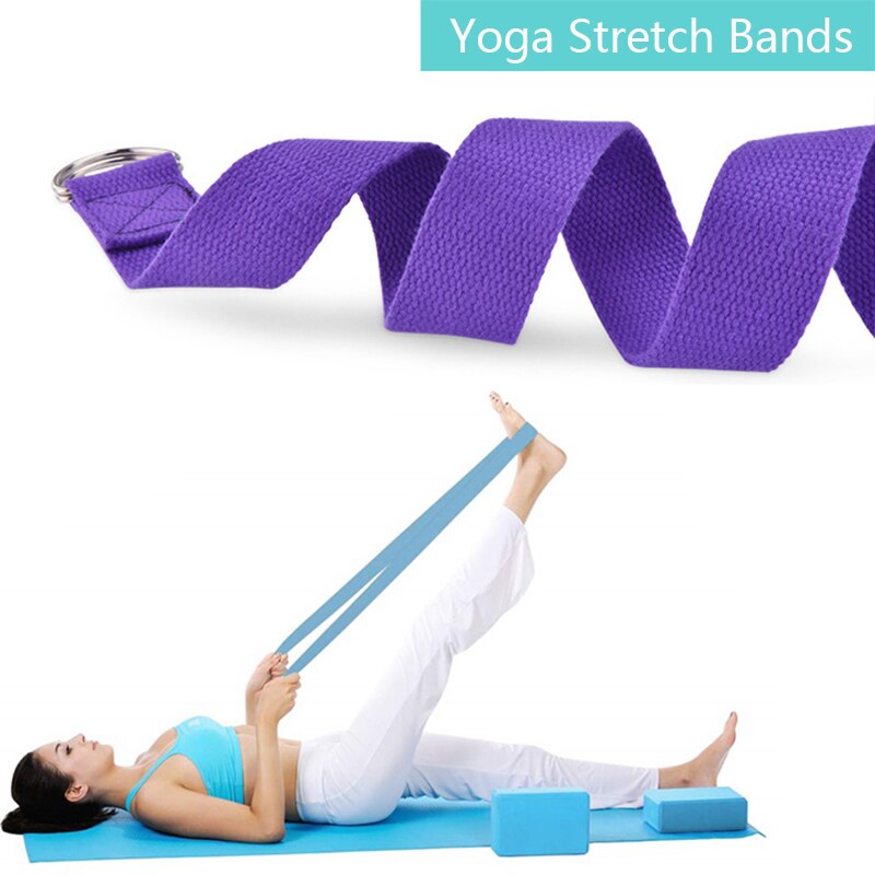 1Pc Yoga Stretch Strap D-Ring Gesp Riem Yoga Riem Fitness Oefening Gym Touw Figuur Taille Been Weerstand fitness Bands
