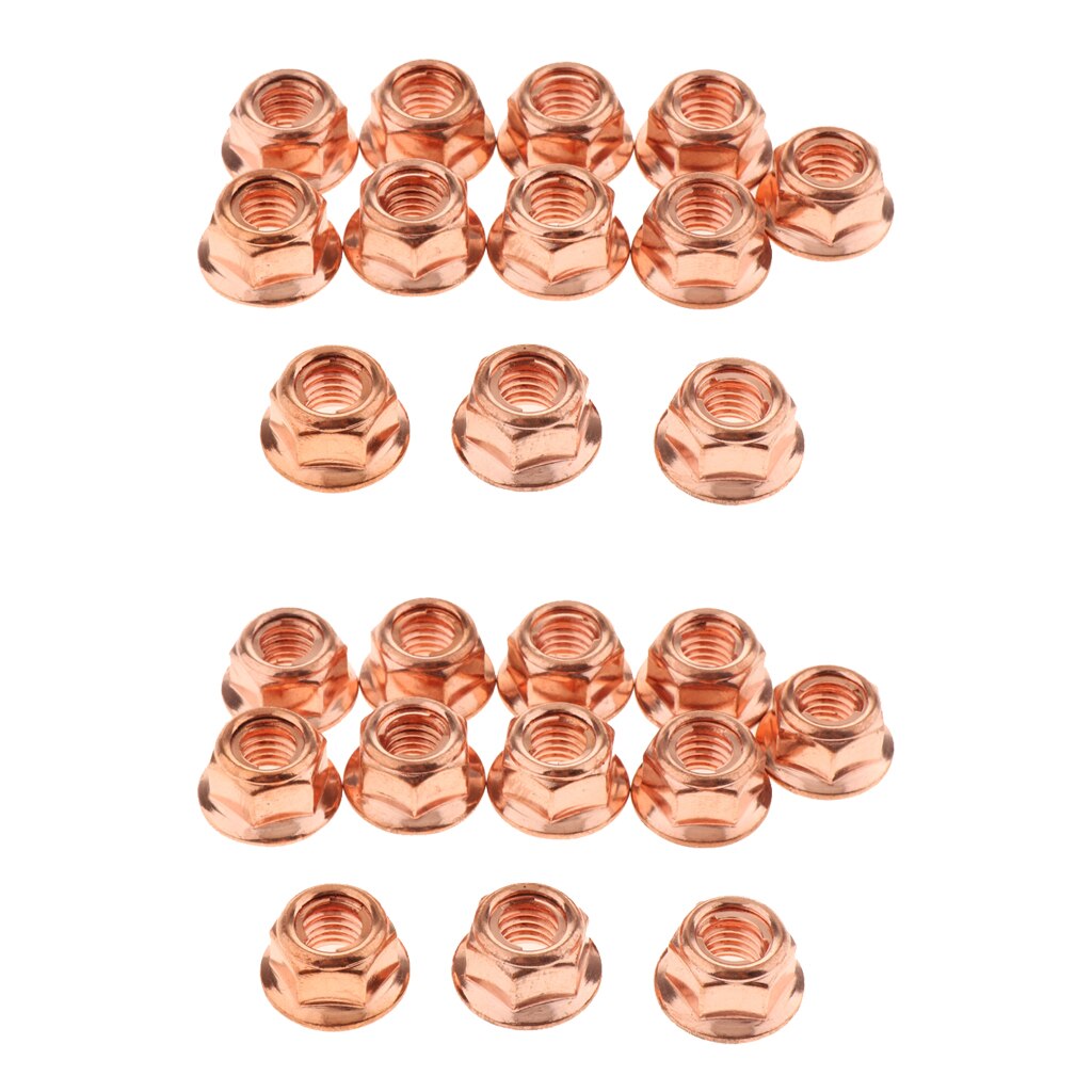 24x M8 Exhaust Nuts , Copper Coated Fit for BMW 3 Series E30 Models