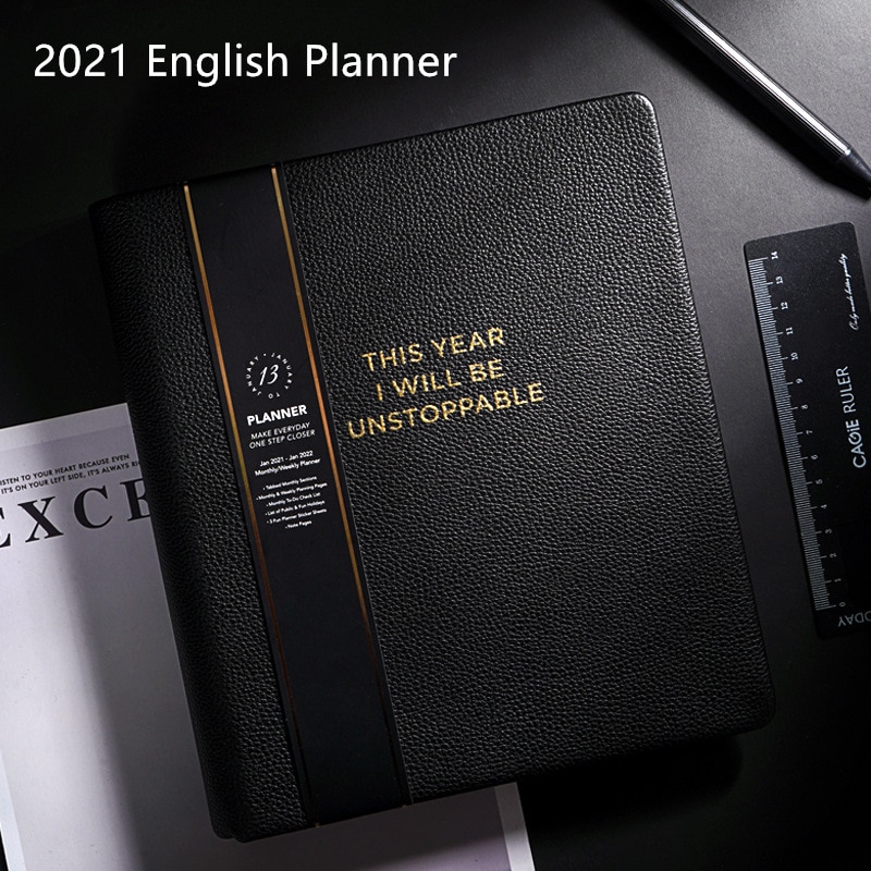 English Planner B5 Notebook Business Coil Notebook Daily Weekly Monthly Plan Notepad Office School Stationery Supplies