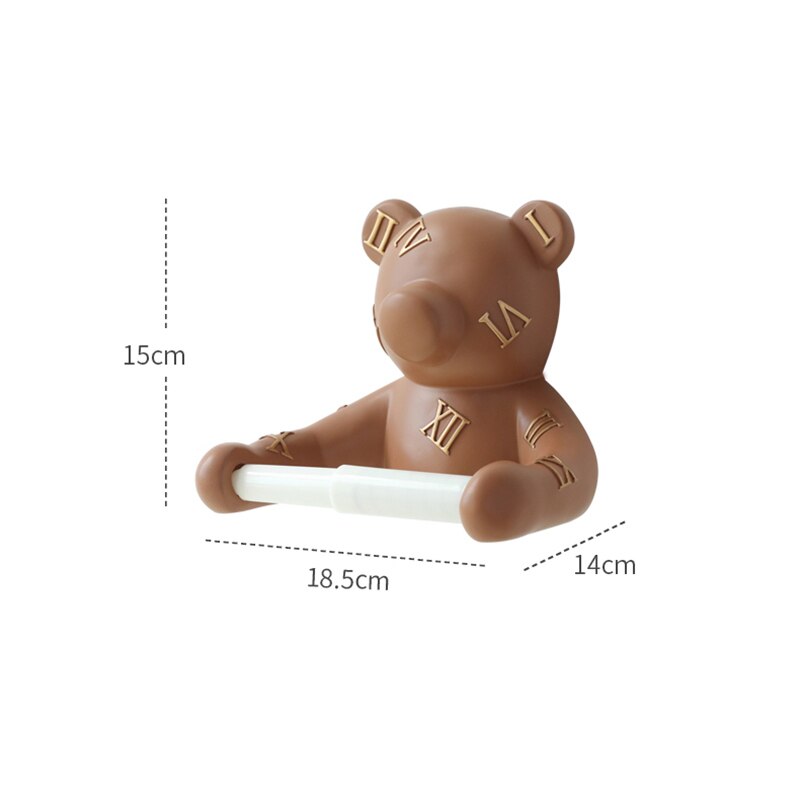 Bear Wall Mounted Tissue Box Holder Decor Animal Head Status Tissue Paper Roll Toilet Tissue Holder