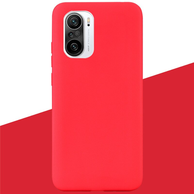 For Xiaomi Poco F3 Case Silicone Back Cover Phone Cases for Poco F3 Case Soft TPU Shockproof Pocof3 f 3 Silicone Case Coque: 3 Red