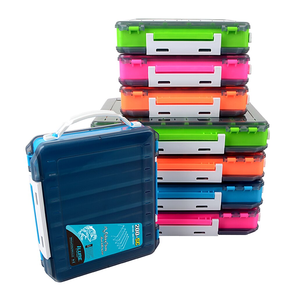 Double Sided Fishing Box Fishing Accessories Lures Hooks Storage Box Supplies Tool Waterproof Fishing Tackle Organizer Box