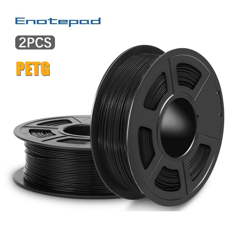 Enotepad PETG 3D filament 1.75mm 1KG 2.2lb PETG 3D Printer Filament with White/Black/Grey Color 1/2 rolls per set