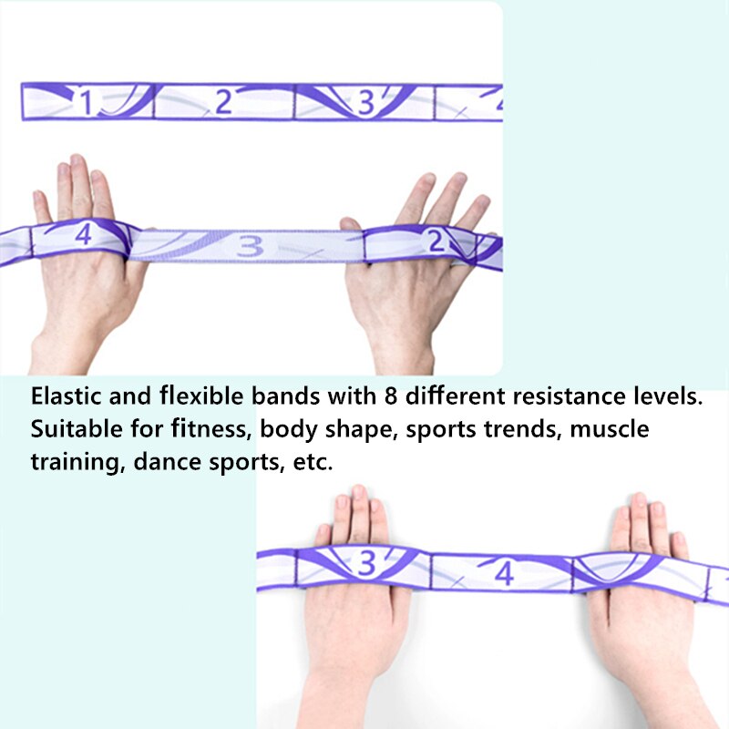 9-Grid Yoga Stretch Riem Gesegmenteerde Dans Vormgeven Lichaam Elastisch Touw Training Extra Weerstand Stretching Riem