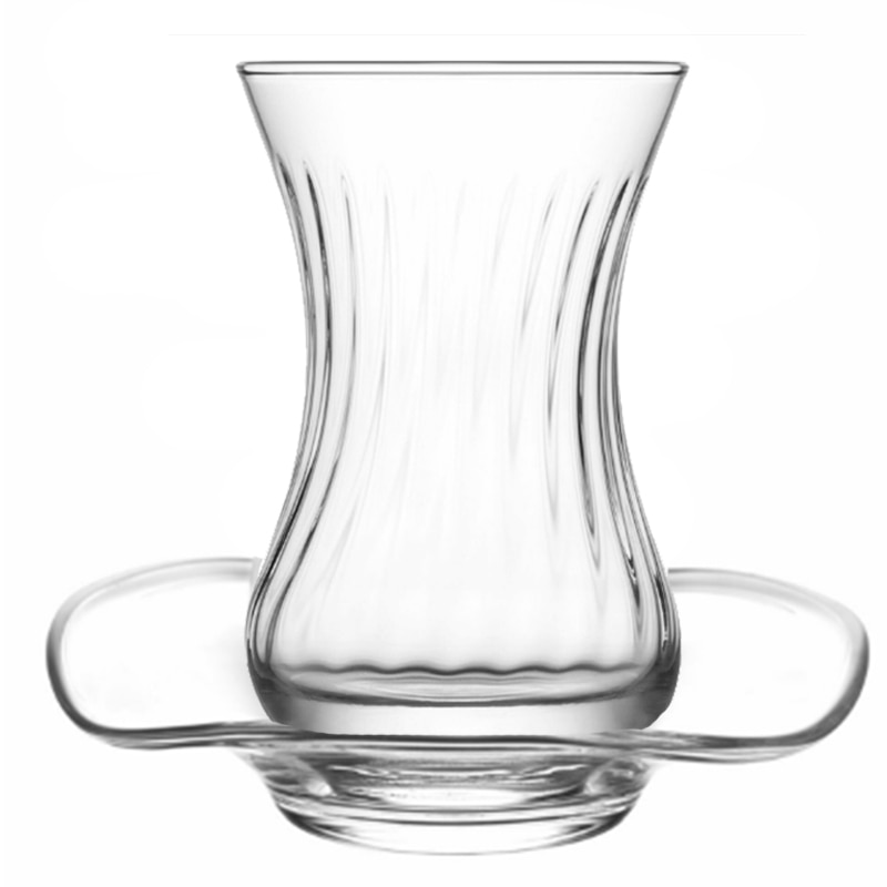 Lav merke turk kahvesi kopp tallerken sett tulipan grasiøs modellering kafé tyrkisk kaffe svart te glass krus bølge tallerken espressokopper: Default Title
