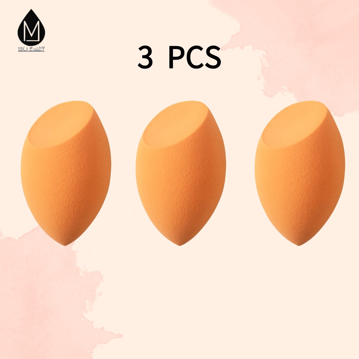 Michesaby makeup svamp pudder puff tørr og våt kombinert skjønnhet kosmetisk ball foundation pudder puff skråskåret sminkesvamp: 3 stk