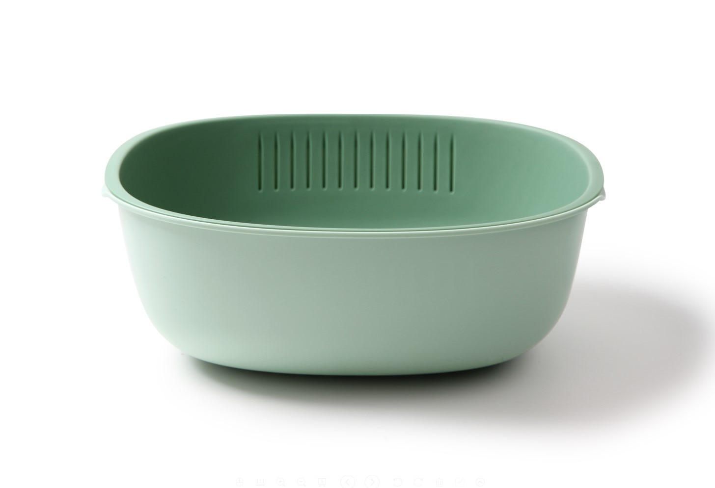Escurridor comida filtro fruta colador de colador arroz vegetal escurridor cocina colador de doble-capa de plástico: Shade Green Oval