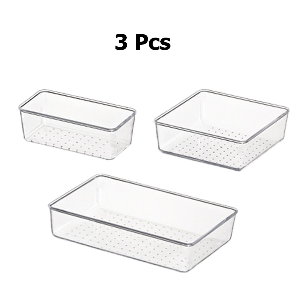 Låda stil smink förvaringslåda kosmetisk behållare plast diverse delar fall köksbestick skrivbord diverse organisator: 3 st set