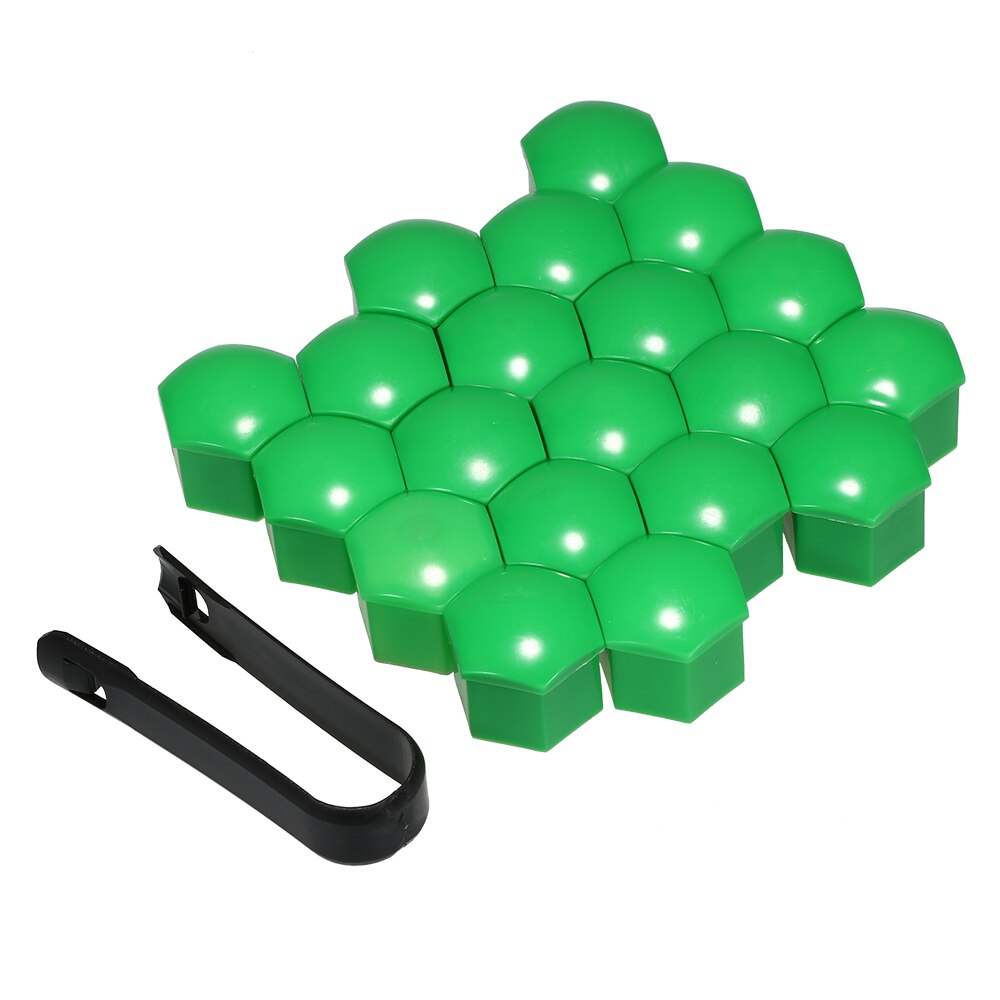 19Mm 20Pcs Universele Auto Wielmoer Covers Rood/Blauw/Groen/Grijs/Geel/Paars lug Moer Caps Schroef Protector Cover Wiel Moer Bout: green
