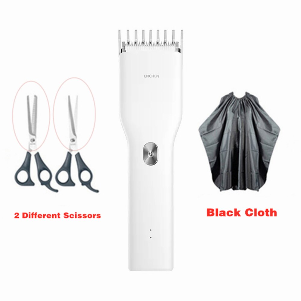 Xiaomi Enchen Draadloze Krachtige Tondeuse Professionele Tondeuse Mannen Elektrische Snijmachine Tondeuse Hairdress Tool: White Set