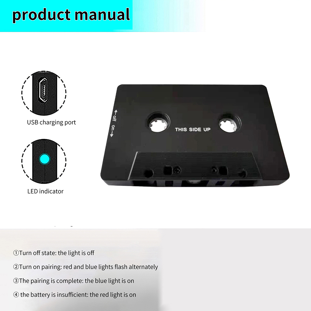 Bluetooth Aux Audio- Adapter Auto drahtlose Kassette BT 5,0 Konverter Universal- Autocar Band AAC MP3 SBC Stereo Spieler