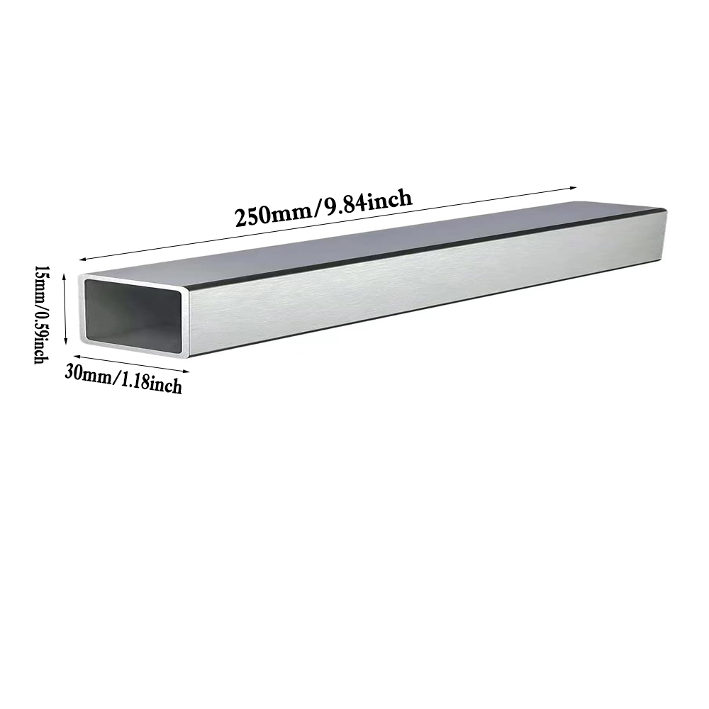 Roestvrij staal 304 rechthoekige buis 250 mm x 1 mm wanddikte, metalen profiel voor bouw, handwerk en reparatie: Goud