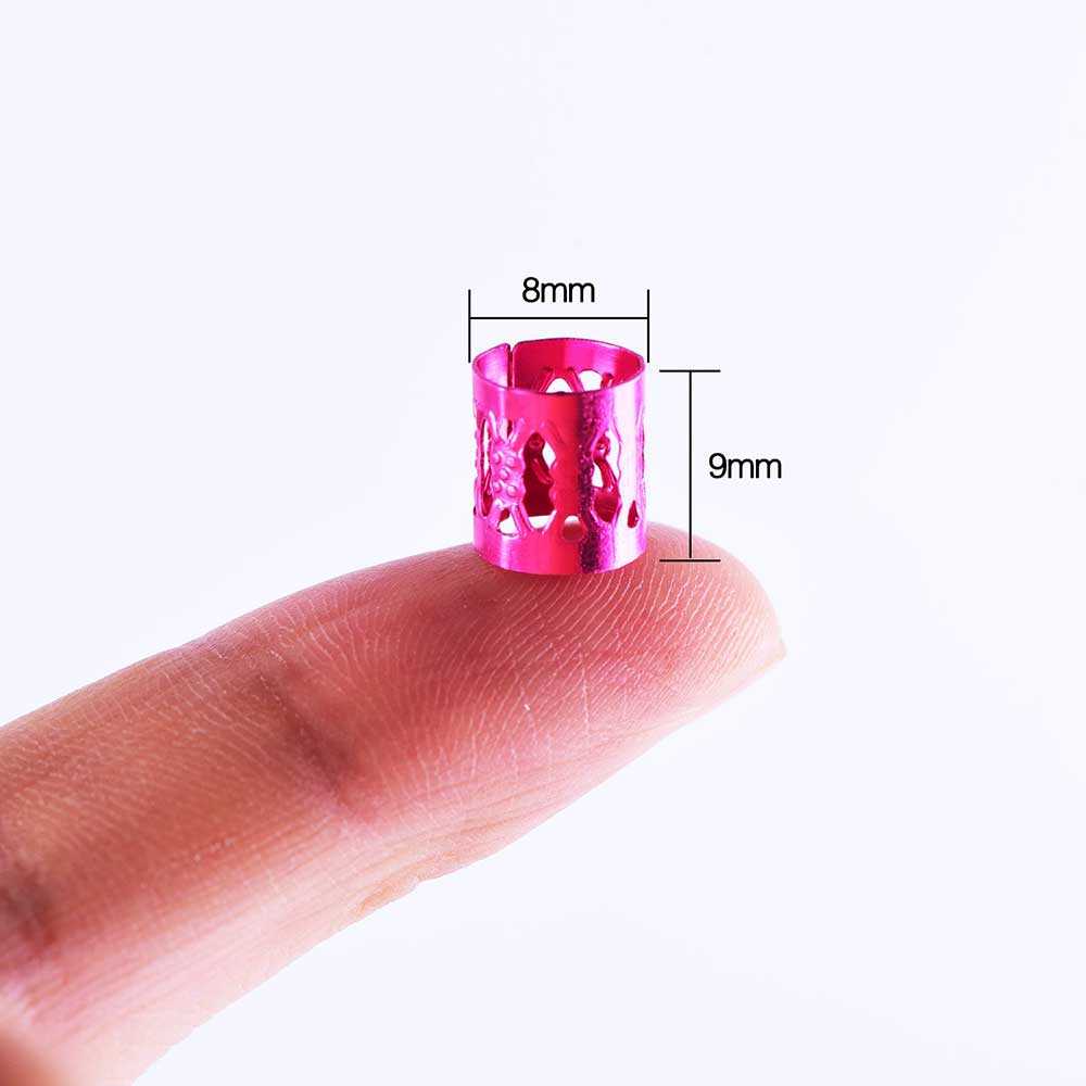 1000pcs/lot Dreadlock Beads Red Gold Silver Mixed Color Hair Bead for Dreadlocks Hair Rings Braiding Hole Micro Ring