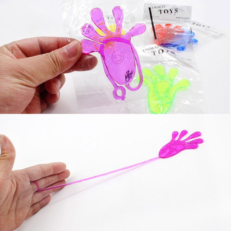 Elastic Sticky Squishy Slap Hands Palm Toy Jokes Pranks Gags & Practical Jokes Sticky Hands Palm Party Favor Novelty Toys: 10 PCS Random color