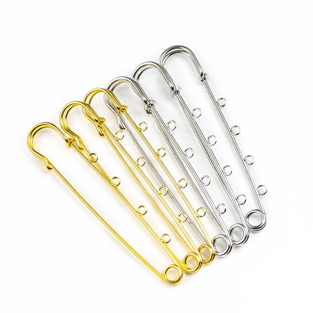 5 uds alfileres de seguridad broche grande 4 broches de agujeros hebilla conclusiones los conectores para fabricación de joyería DIY accesorios bolsa de ropa Pin de sombrero