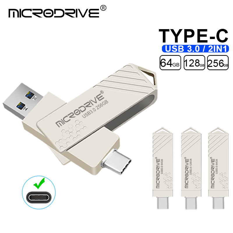 Type-C USB 3.0 High speed USB flash drive 2 IN 1 Pen Drive 256GB/128GB/64GB/ Multi-format Compatible U Disk