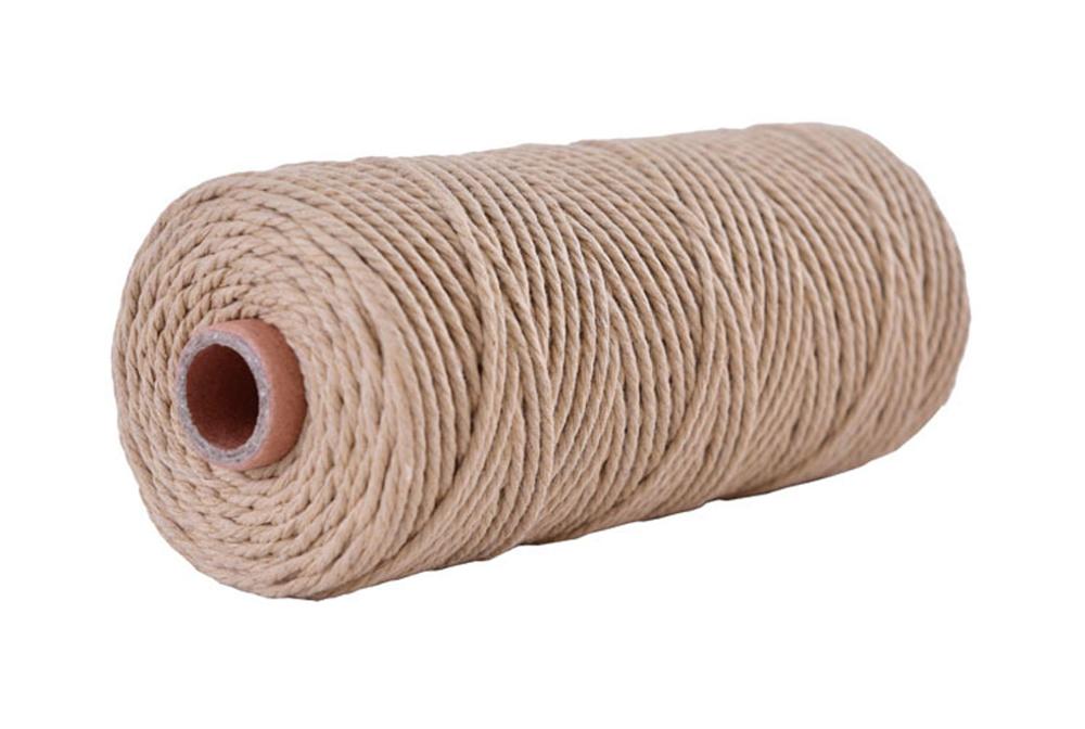 2mm diy knutsel macramé touw touw kleurrijk katoenen gedraaid koord 100 meter: Khaki