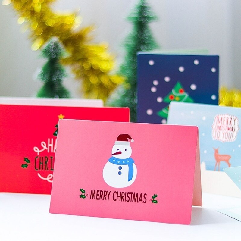 9Pcs Christmas Paper Greeting Card Message Card Card for Christmas Party Chinese Year Red Card
