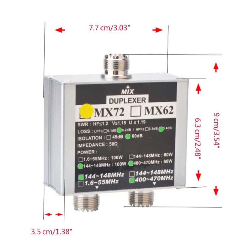 VHF+UHF Duplexer 144‑148MHz/ 400‑470MHz Different Frequency Indoor Antenna Combiner for VHF+UHF Duplexer Antenna