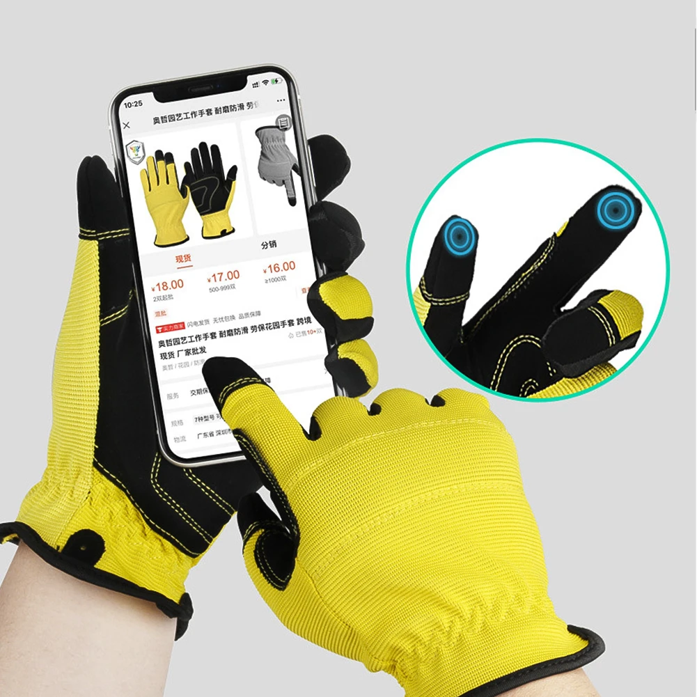Guantes protectores de seguridad para jardinería, guantes de trabajo transpirables resistentes al desgaste, herramientas de jardín, guantes gruesos a prueba de poda de rosas