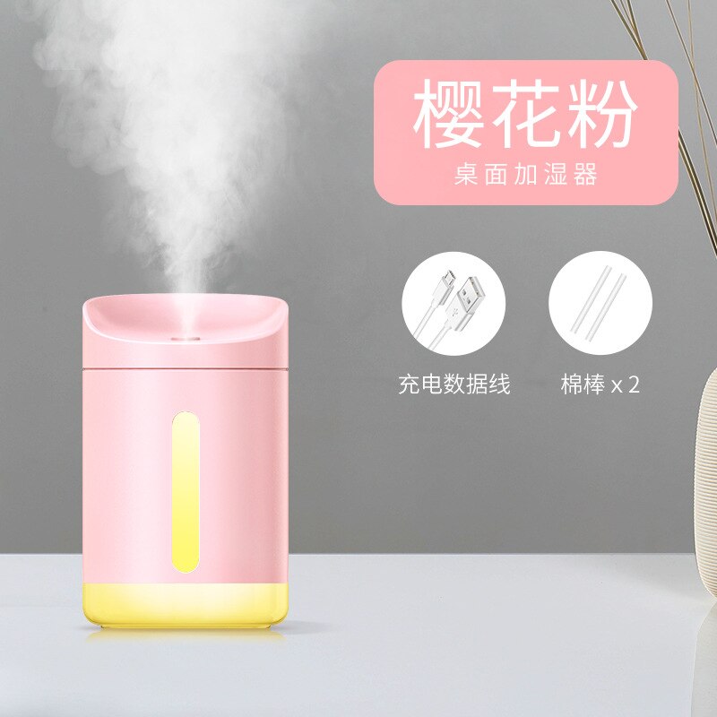 Luchtbevochtiger Usb Huishouden Lucht Verstuiver Kleine Nacht Lamp Bureau Oppervlak Panel Auto Gemonteerd Creatieve Retro: R1 Pink