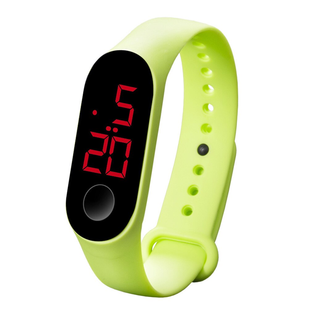 Reloj digital para mujer, reloj electrónico para mujer, con anillo colgante, LED, deportivo, inteligente: green