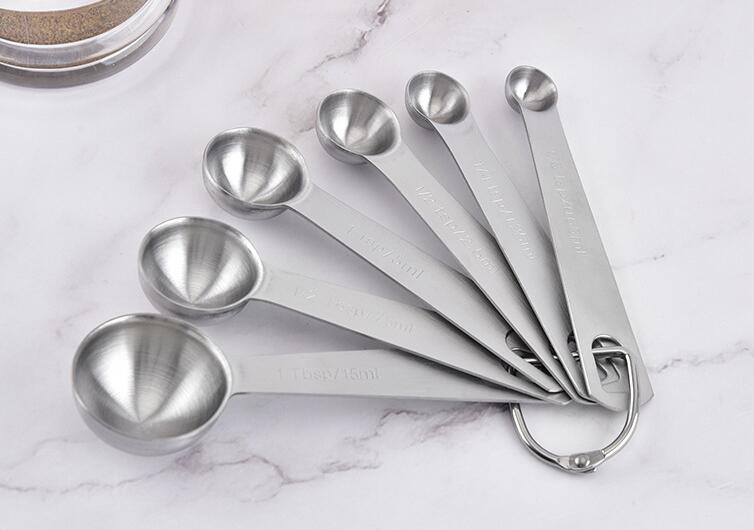 Stainless steel measuring spoon set with calibrated baking measuring spoon set kitchen milk powder seasoning measuring spoon set