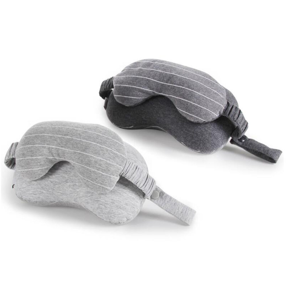 2 In 1 Multi-Functionele Reizen U-Vormige Hals Kussen Met Slapen Schaduw Oogmasker Blinddoek Office Home dutje Zacht Kussen