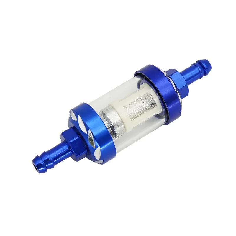 8mm CNC Aluminum Alloy Glass Gas Fuel Gasoline Oil Filter Moto for Dirt Pit Bike 125/140/150/160cc CRF70 90 110 TTR100 110 KLX65: Blue