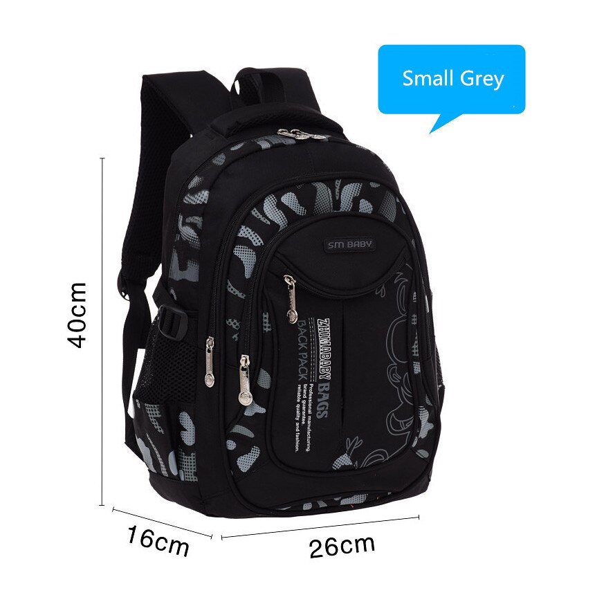 Skoletasker til drenge vandtæt skole rygsæk skoletaske billige rygsække til børn børn taske taske: Lille grå