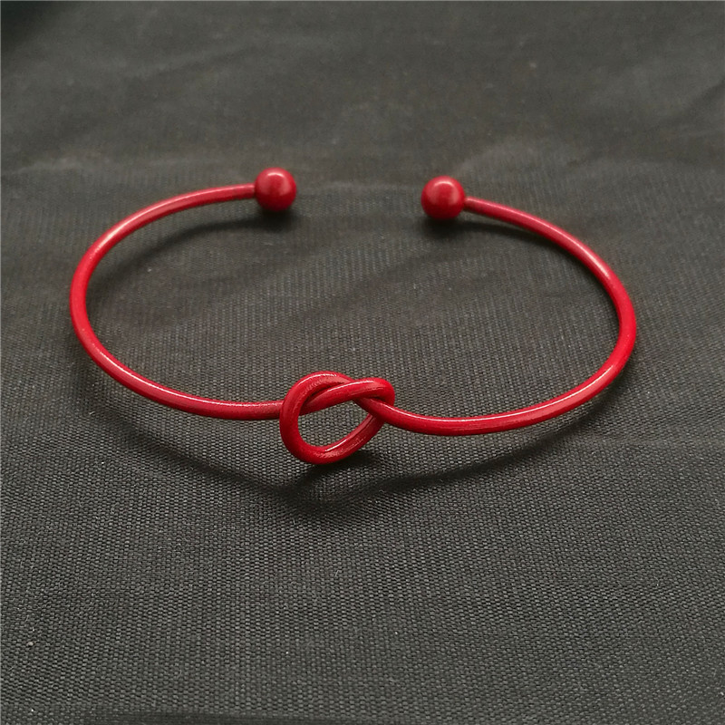 Nuevas pulseras y brazaletes de con encanto abierto para mujer, joyería con forma de nudo con cuentas y flecha: B1126-8