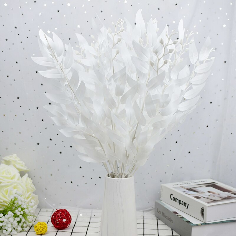 Ramo de hojas de sauce Artificial de seda, 52cm, hojas verdes, flores, decoración para sala de estar, arreglo, suministros de boda