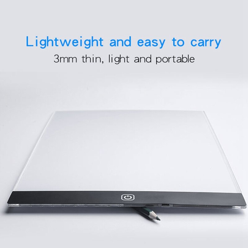 A4 LED Drawing Tablet Digital Pad USB LED Light Copy Board Electronic Art Graphic Painting Table with 3 Level of Dimming
