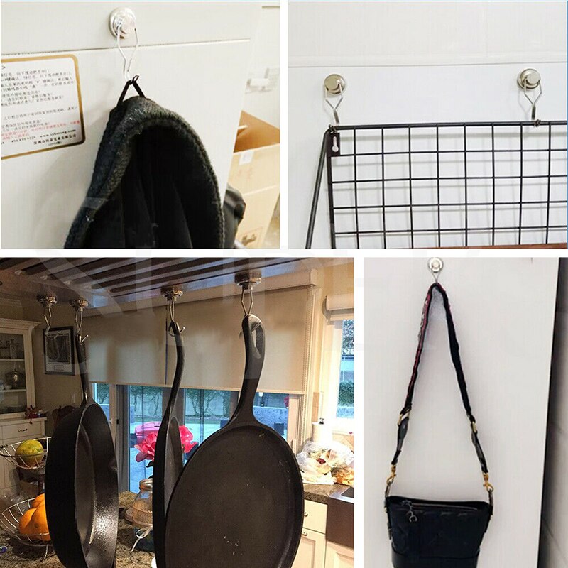 Ganchos magnéticos potentes de 360 °, ganchos magnéticos de neodimio resistentes, ideales para el hogar, la cocina, el lugar de trabajo, la Oficina y el garaje