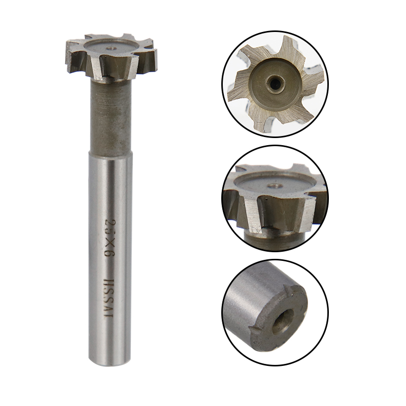 HAMPTON-fresa con ranura en T, broca enrutadora CNC de 8-20mm, fresa de extremo HSS para trabajo de Metal, herramienta de chavetero, fresado de extremo de carburo