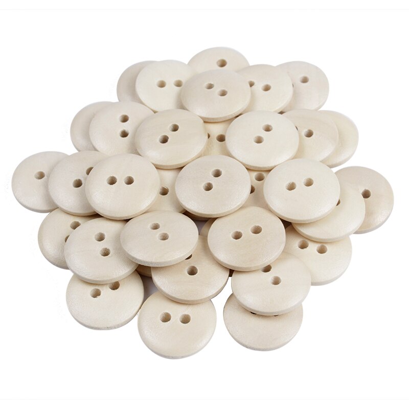 100 Stuks 2-Hole Houten Knopen Kleding Home Decor Naaien Scrapbooking Card Making Diy Baby Knop Kleding Naaien Accessoires 15Mm