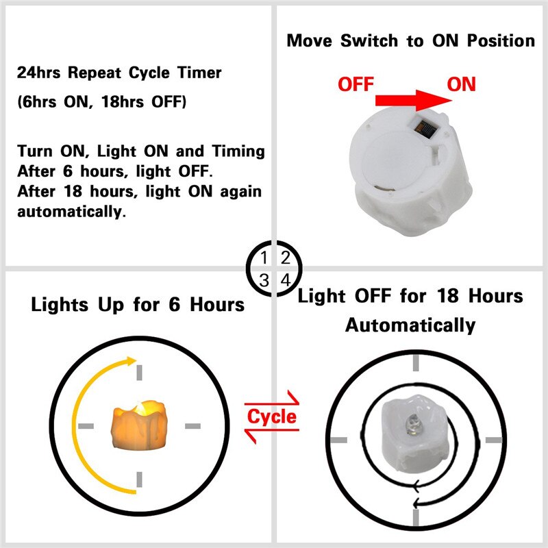 6 Of 12 Pcs Led Theelichtje Kaars Licht Flikkeren Led Kaarsen Met Timer Elektronische Bougie Lamp Met Batterij Decoratie