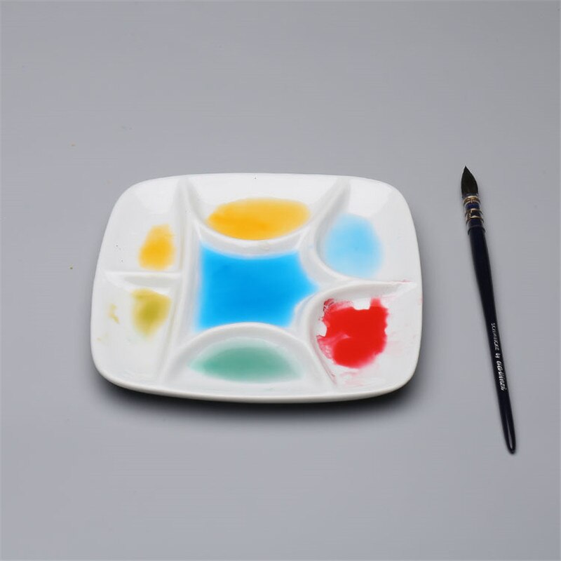 High-quality white porcelain palette art watercolor bone china palette multiple specifications oil paint tools