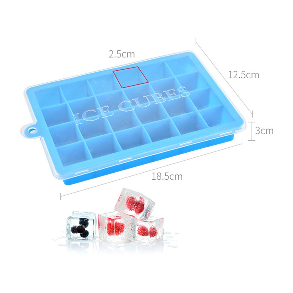 24 Grids Silicone Ice Cube Maker With Lid ice Tray popsicle molds kitchen accessories Ice Cream Tool